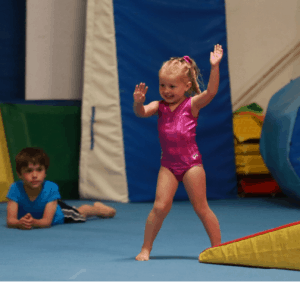 preschool girl in gymnastics