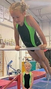 girl in gymnastics class